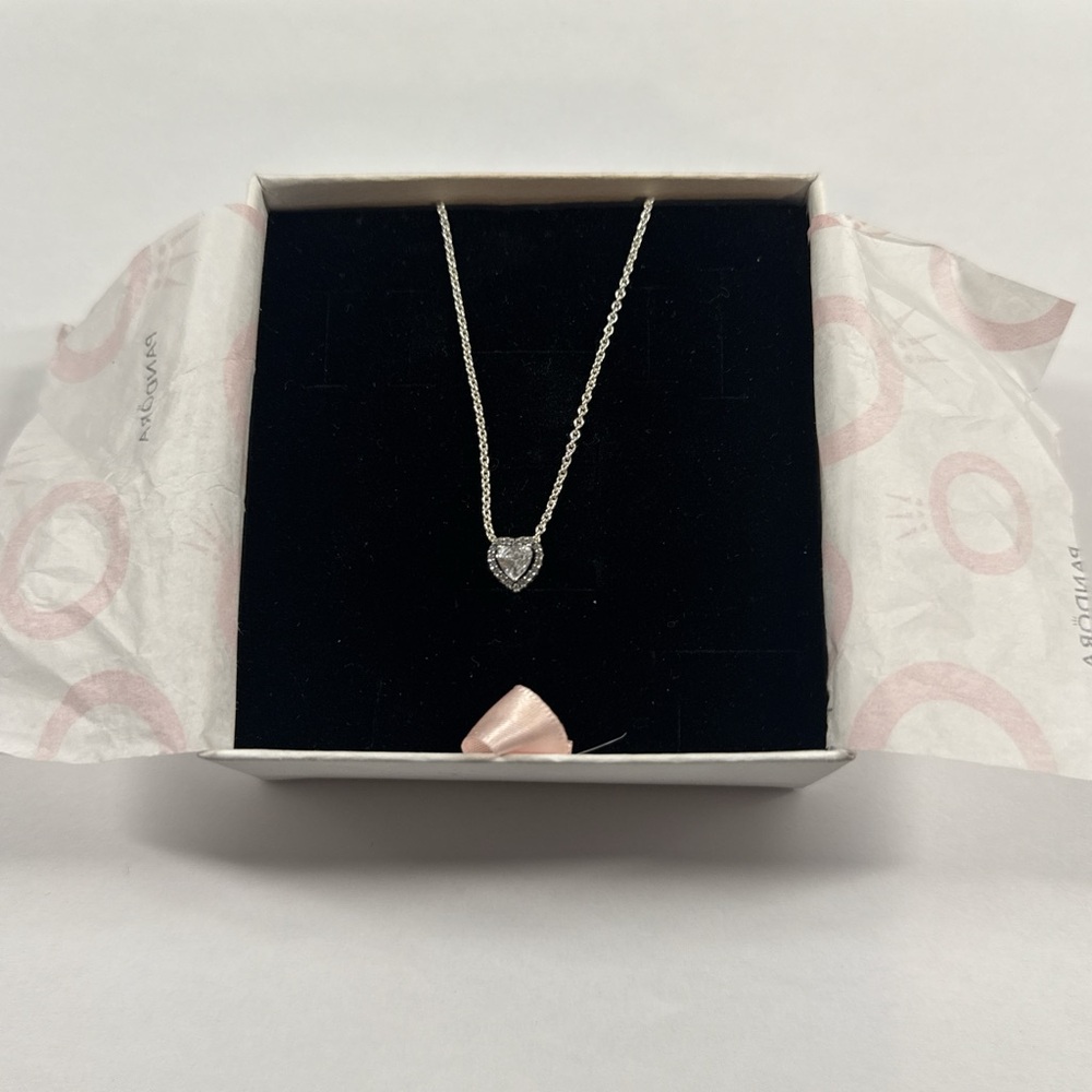 Sterling silver Pandora Elevated Heart Necklace